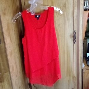 Red fancy sheer tank